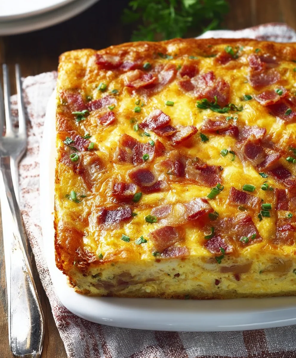 Beef Bacon Potato Egg Casserole - Easy Breakfast Bake