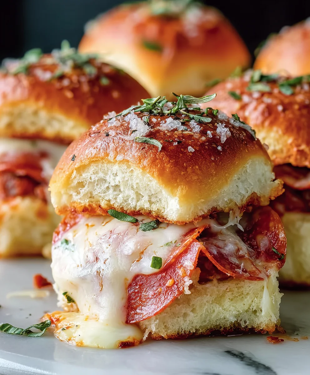 Beef Pepperoni Pizza Sliders- Easy Appetizer