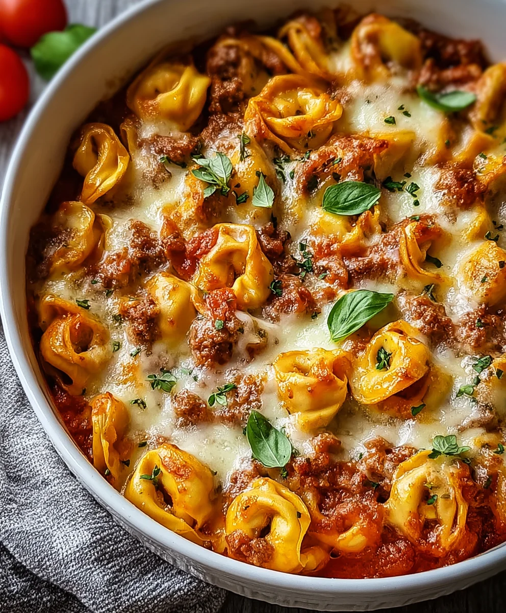 Beef Cheese Tortellini Bake-Easy Comfort Meal