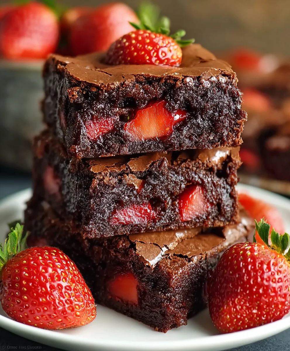 Luscious Chocolate Strawberry Brownies-Easy Recipe