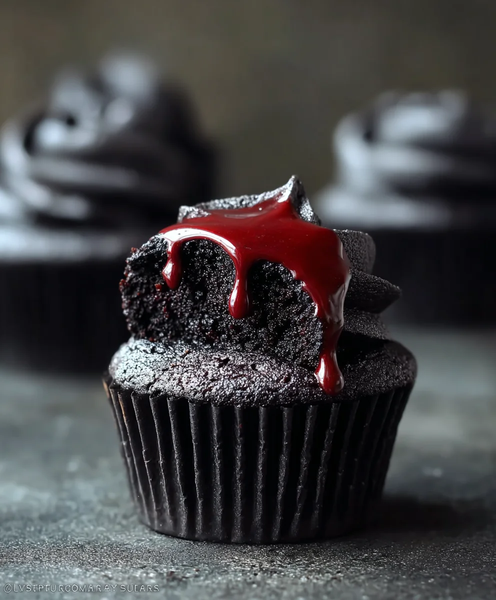Spooky Black Cupcakes Halloween Recipe