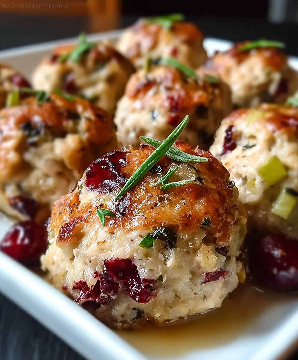 Cranberry Turkey Stuffing Balls-Holiday Appetizer