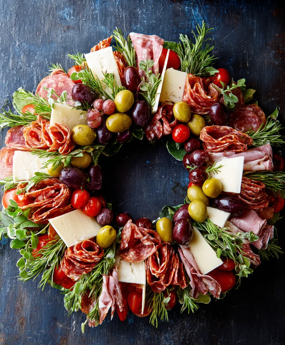 Easy Beef Charcuterie Wreath - Holiday Appetizer Idea
