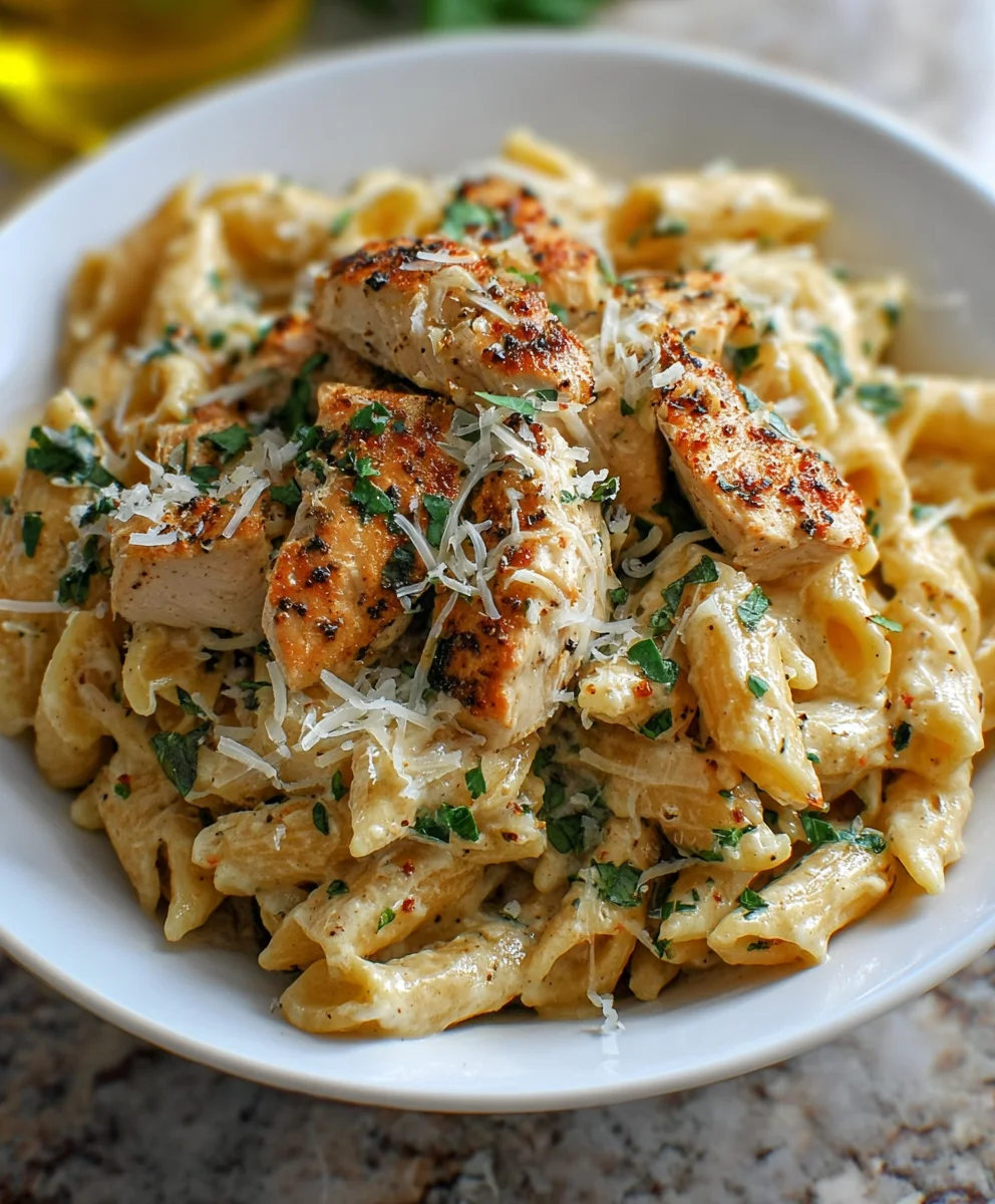 Healthy Garlic Parmesan Chicken Pasta Recipe