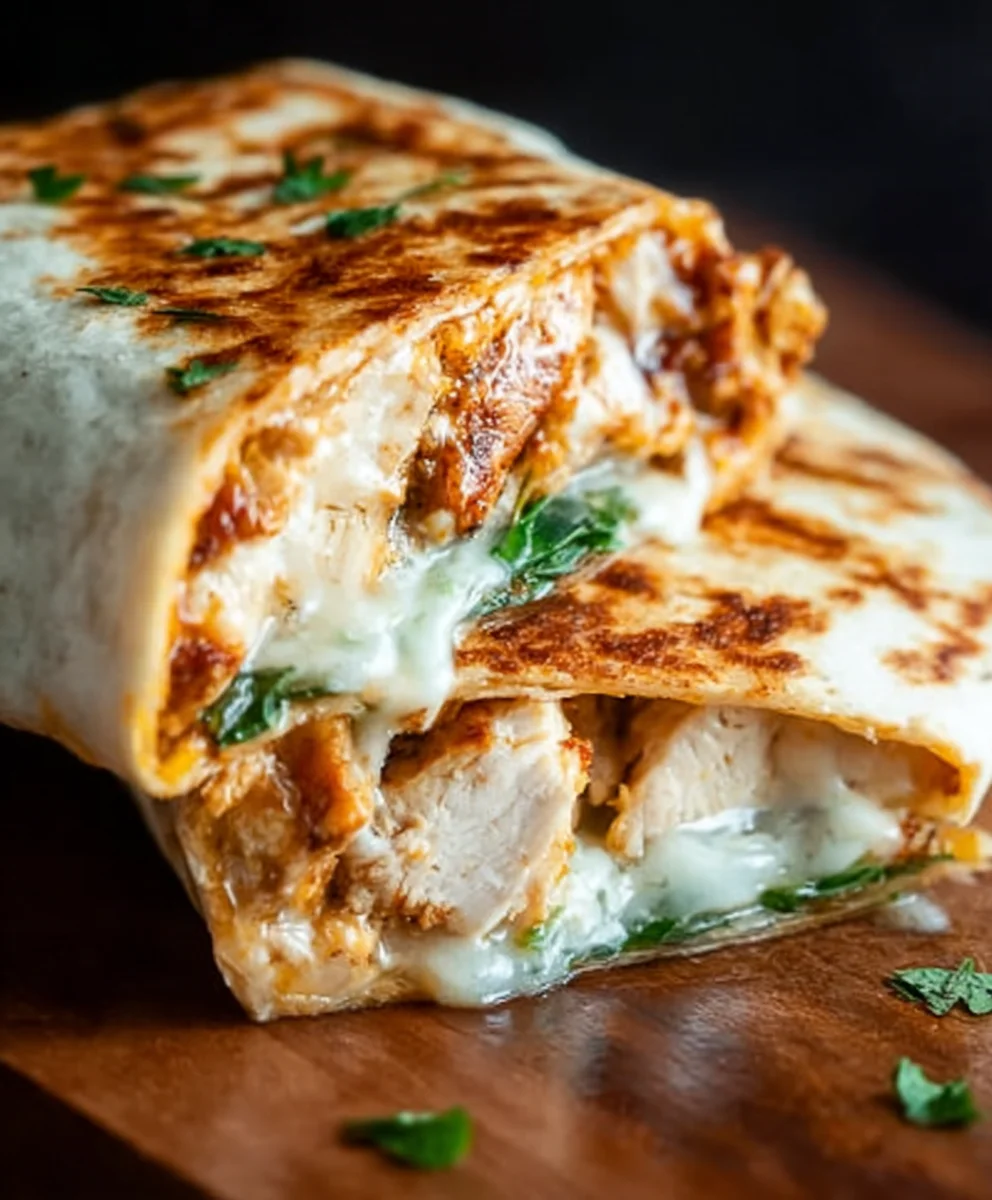 Cheesy Garlic Chicken Wraps - Easy & Delicious Recipe