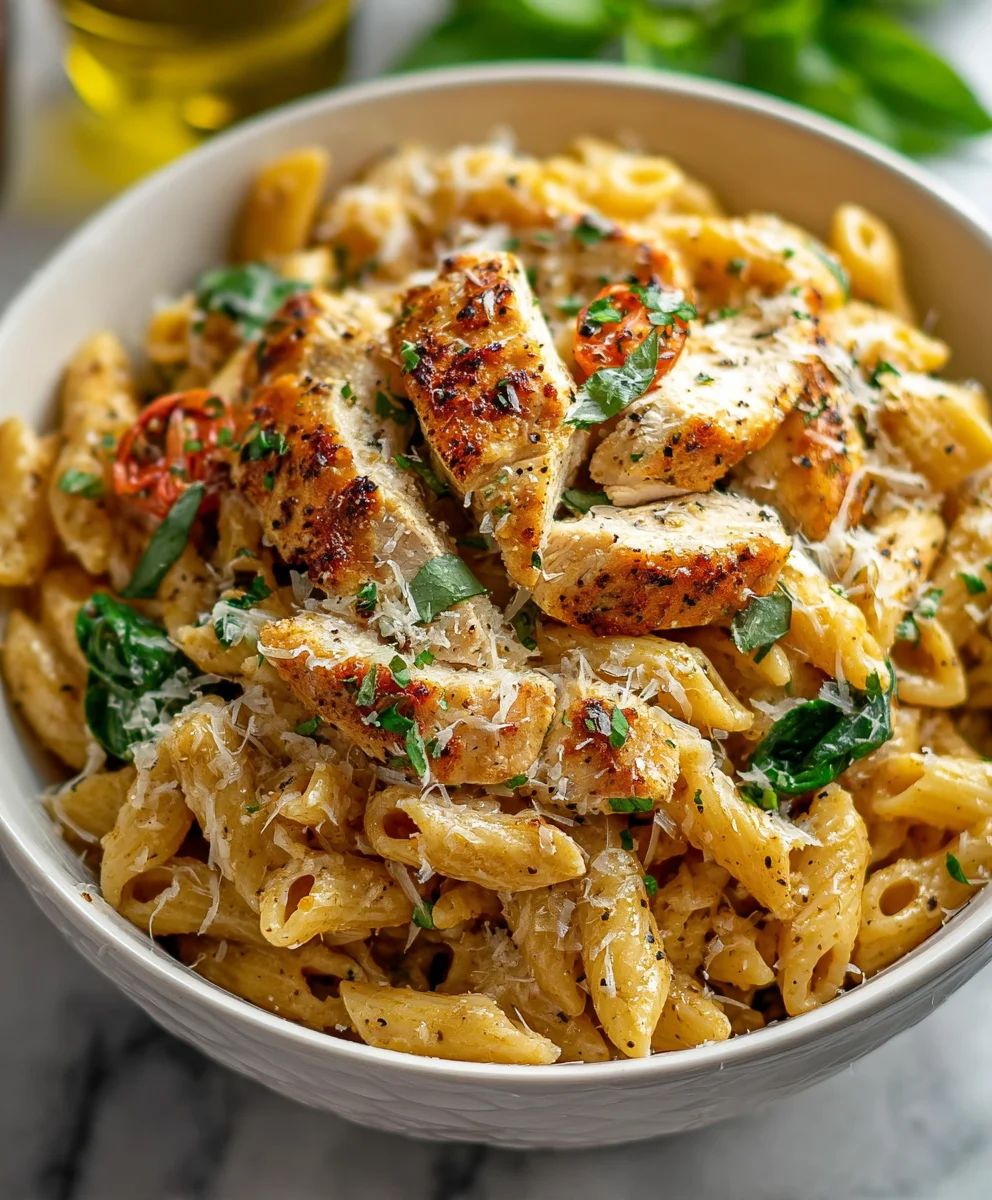 Healthy Garlic Parmesan Chicken Pasta Recipe