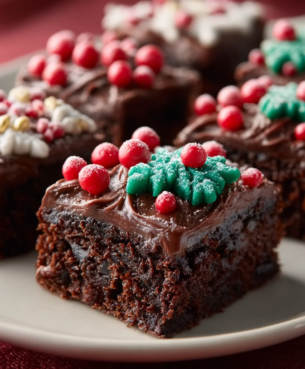 Frosted Christmas Brownies-Festive Holiday Treat