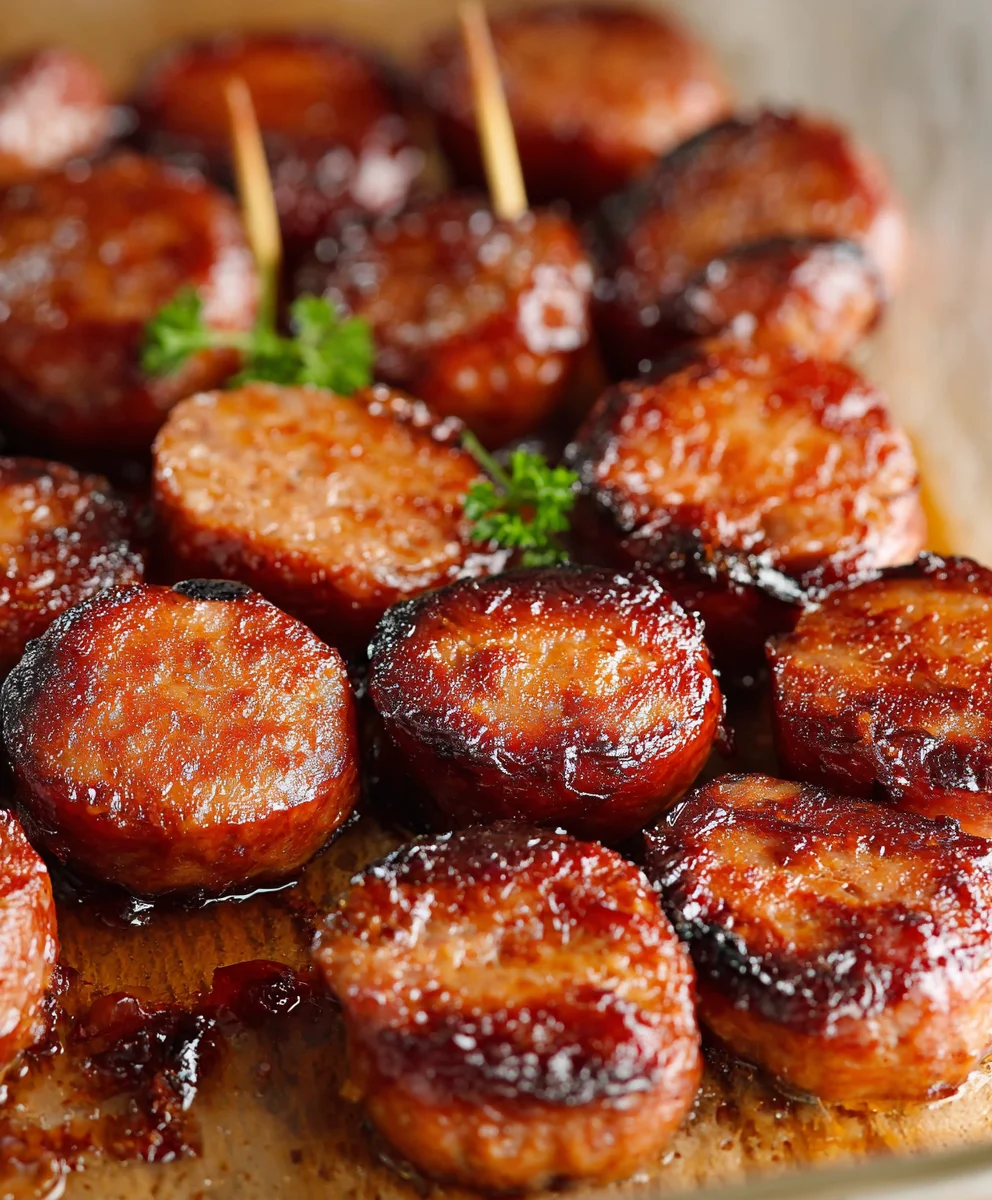 Easy BBQ Beef Sausage Bites-Quick Appetizer