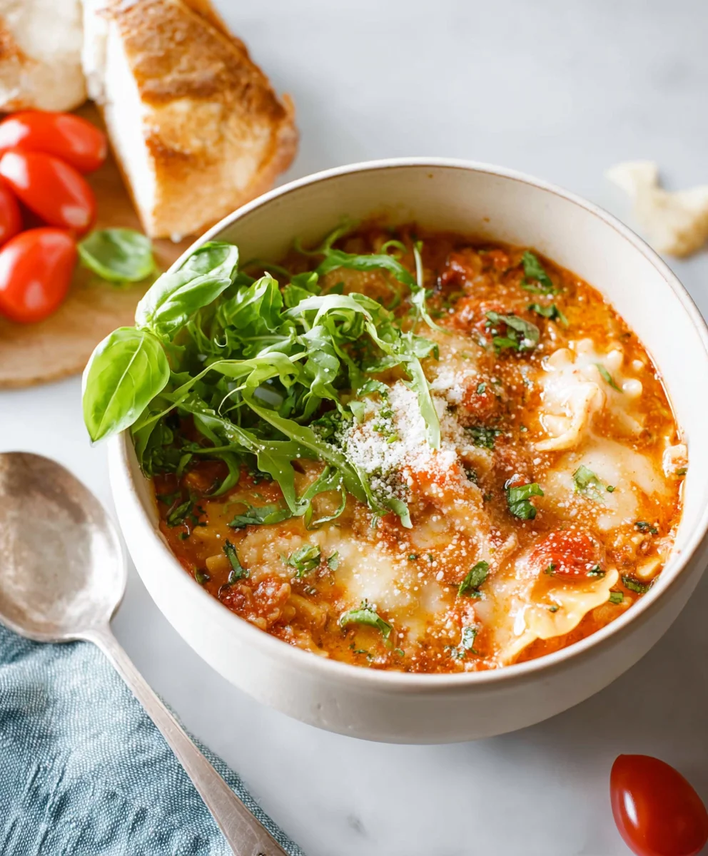 Easy Creamy Beef Lasagna Soup - Quick Comfort Food