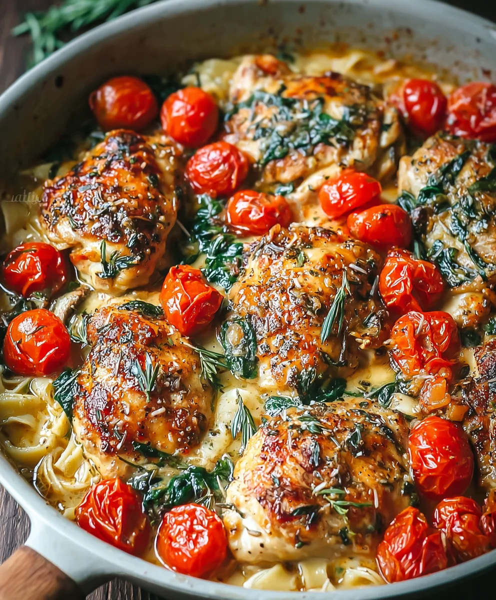 Easy One-Pan Tuscan Chicken Bake Recipe