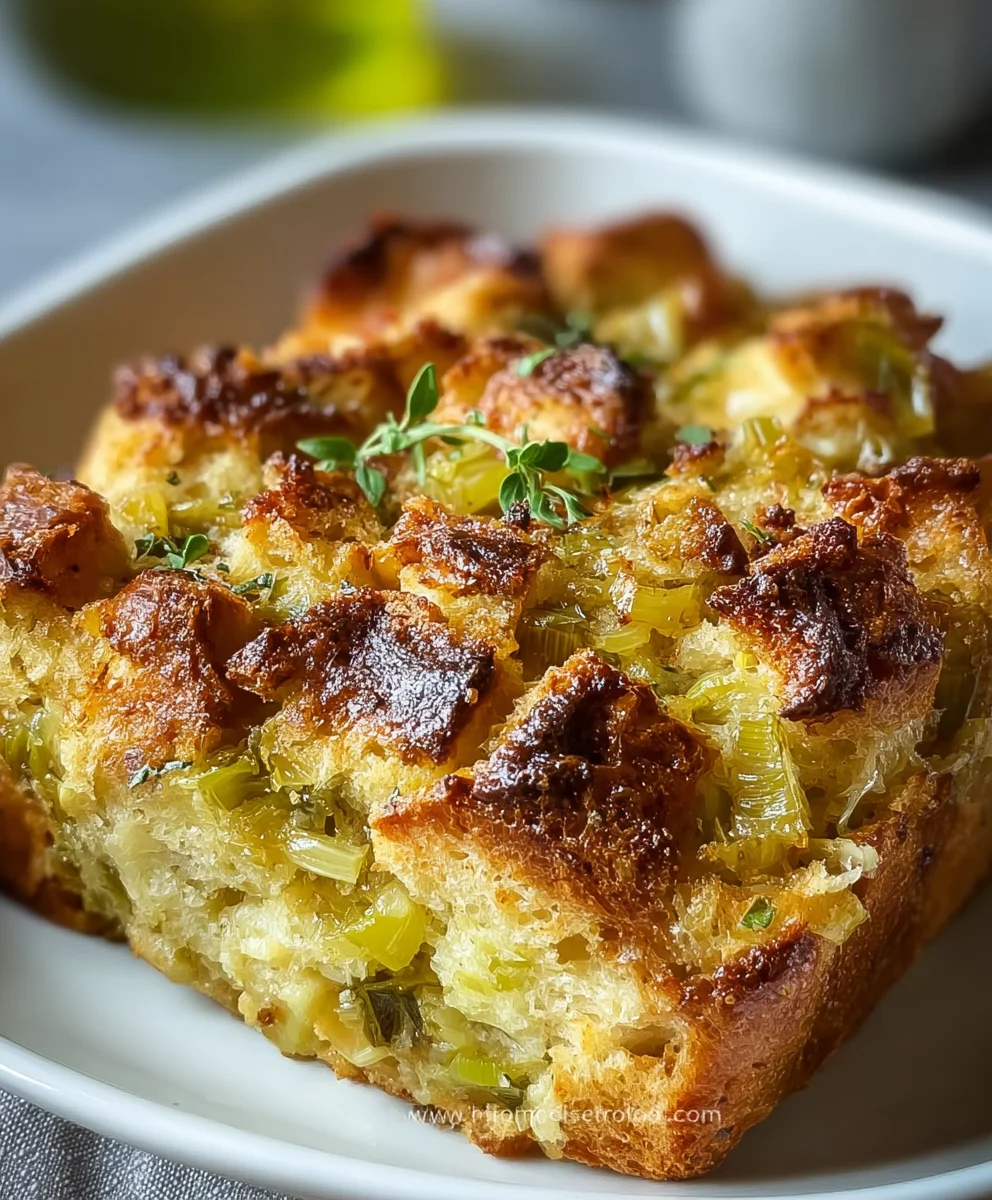 Savory Leek Bread Pudding Recipe - Comfort Food Favorite