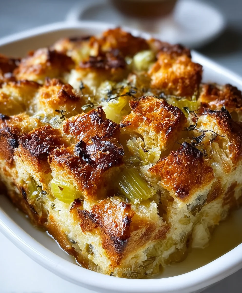 Savory Leek Bread Pudding Recipe - Comfort Food Favorite