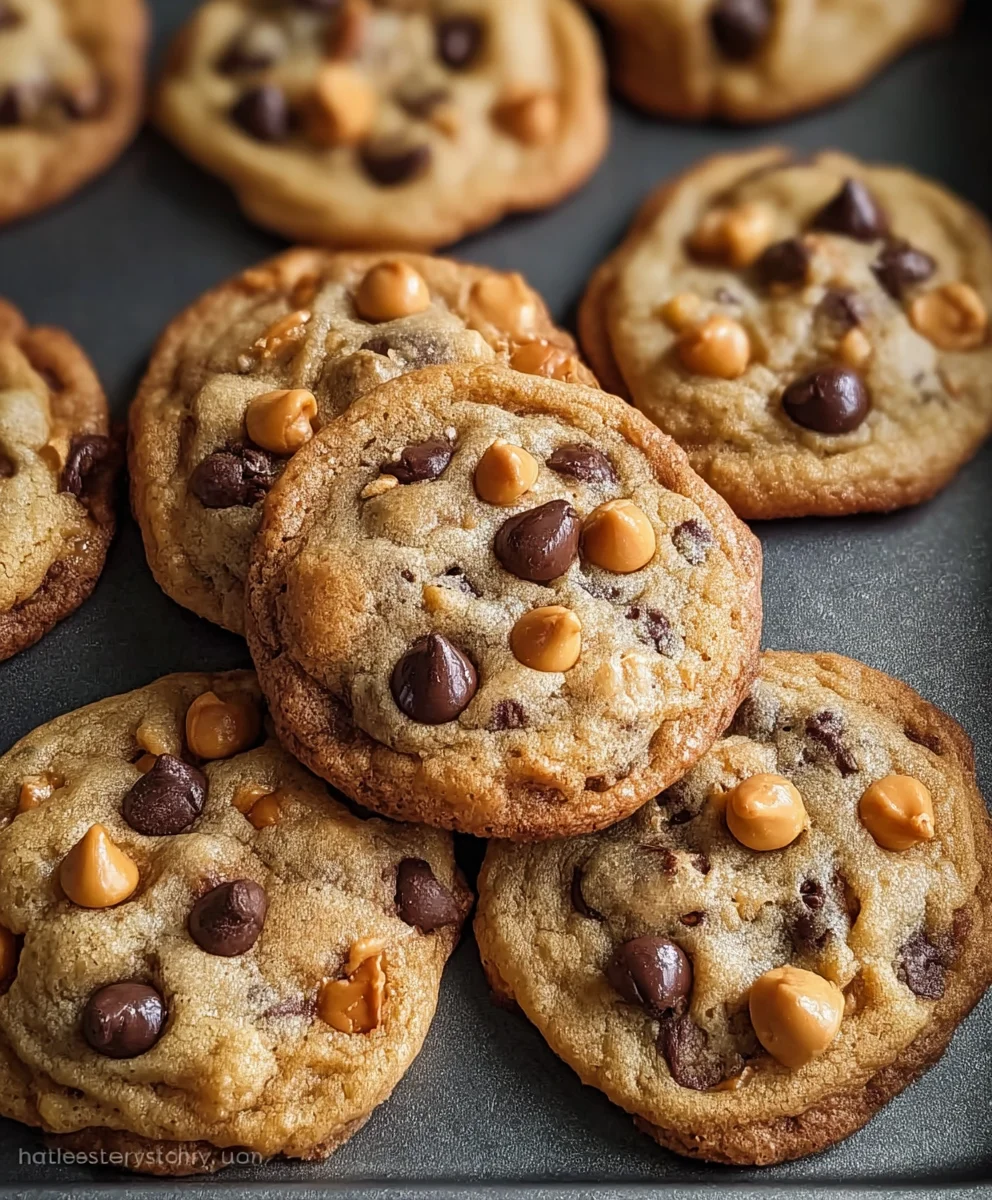 Gooey Chocolate Chip Butterscotch Cookies-Easy Recipe