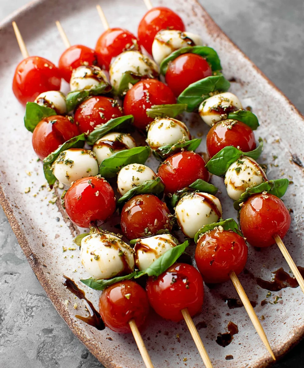 Easy Caprese Skewers Recipe - Fresh & Delicious