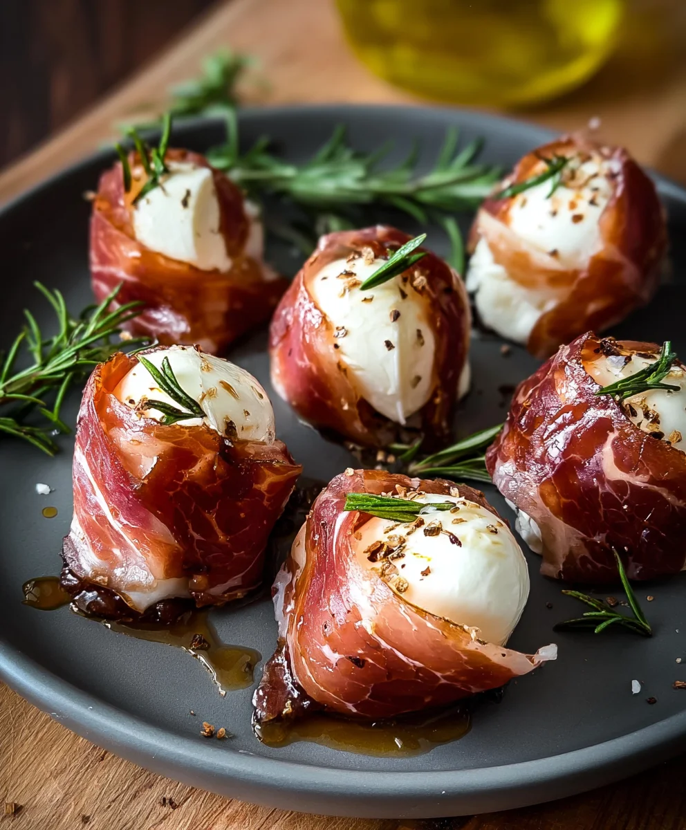 Beef Beef Prosciutto Wrapped Mozzarella Bites-Easy Appetizer