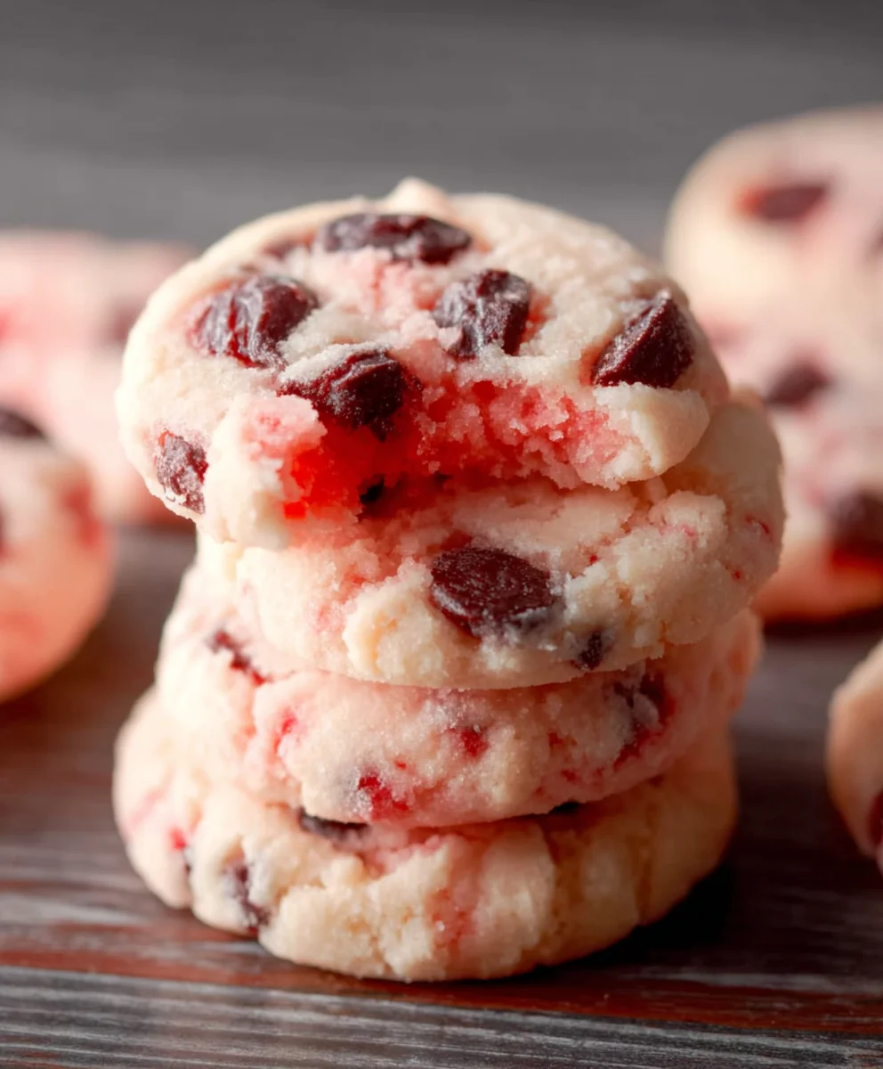 Cherry Chocolate Chip Shortbread-Gourmet Cookie Recipe