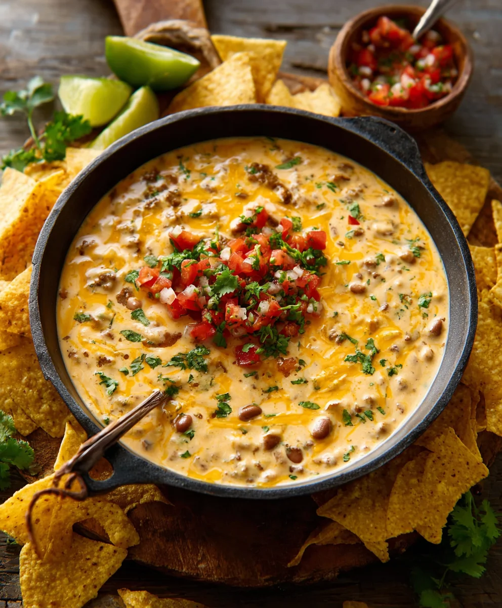 Spicy Cowboy Queso Dip-Easy Beef Recipe