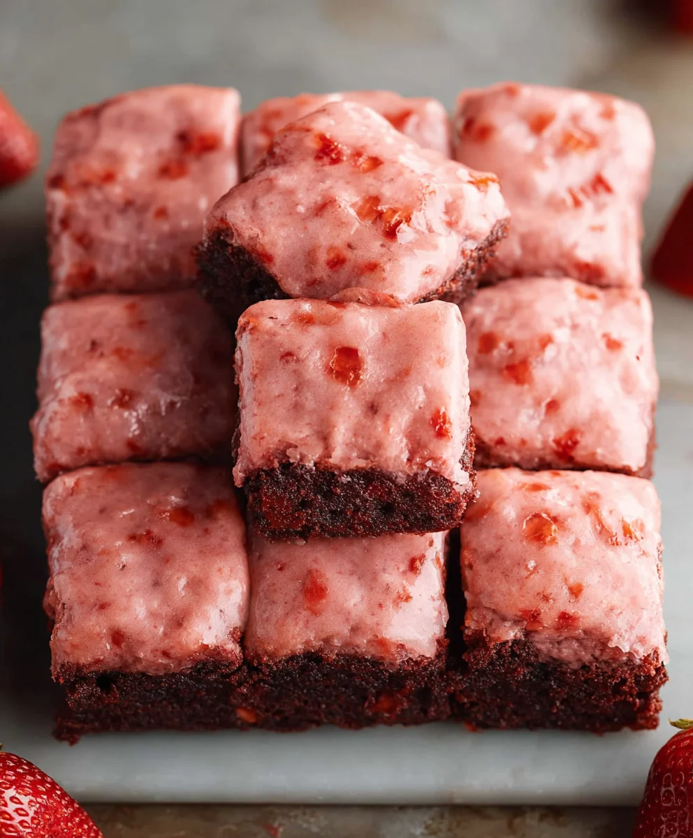 Delicious Strawberry Brownies - Easy Dessert Recipe