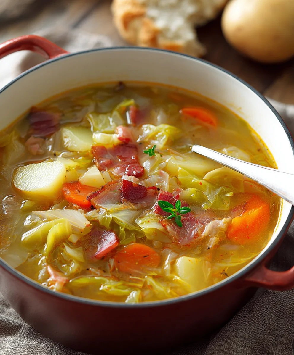 Hearty Irish Beef Beef Bacon Cabbage Potato Soup
