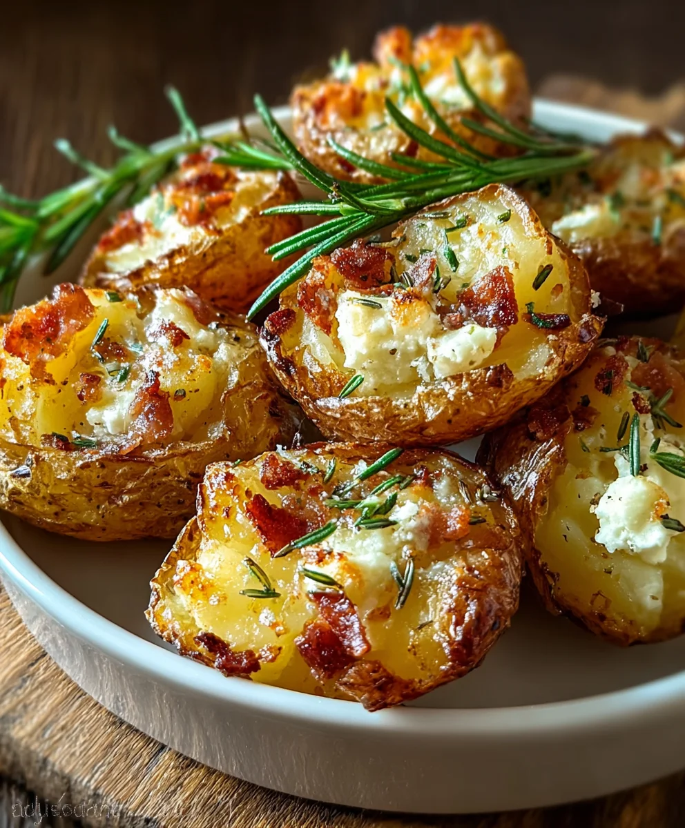 Crispy Smashed Potatoes- Easy Oven Baked Garlic Delight