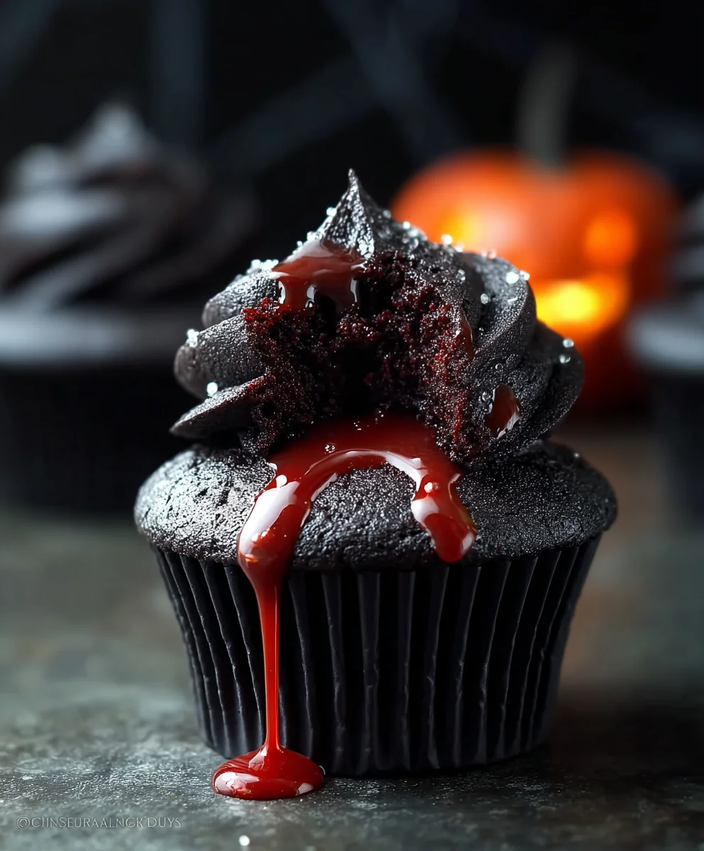 Spooky Black Cupcakes Halloween Recipe