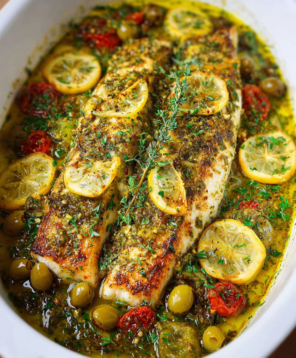 Easy Mediterranean Baked Fish Recipe-Healthy & Delicious