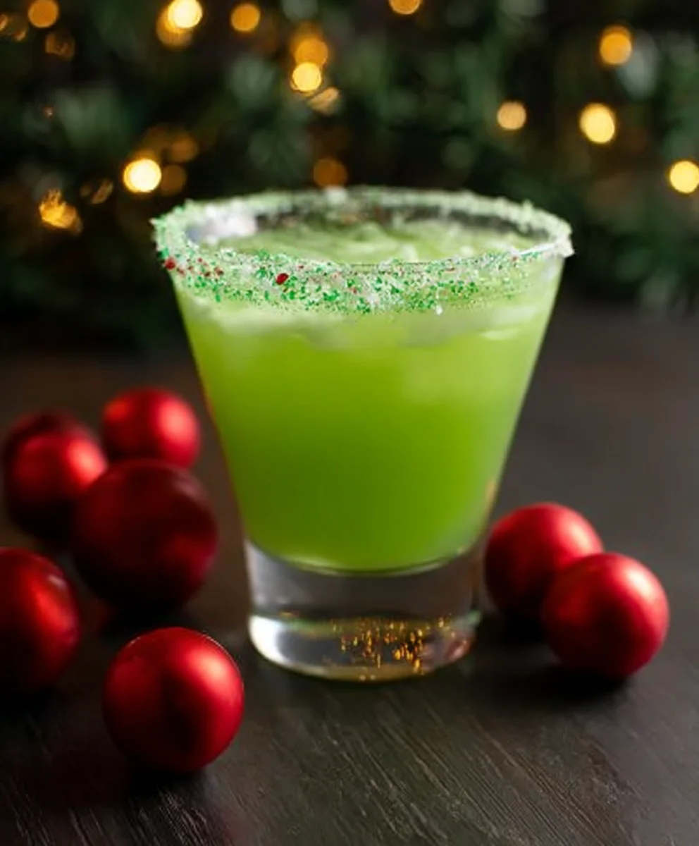 Festive Non-Non-Alcoholic Alternative Grinch Cocktail Recipe