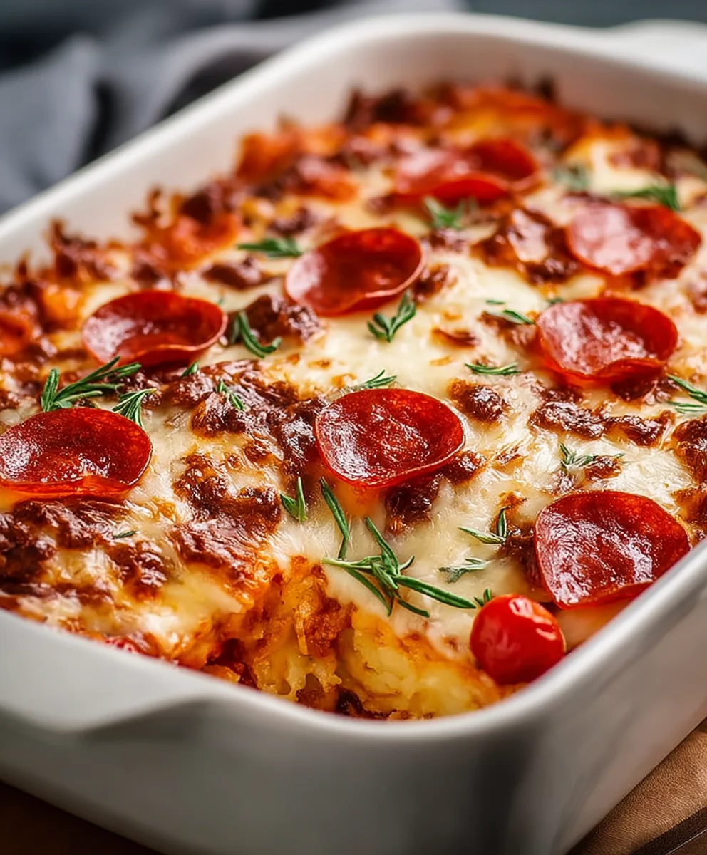 Bubble Up Pizza Casserole- Easy Beef and Cheese Dinner