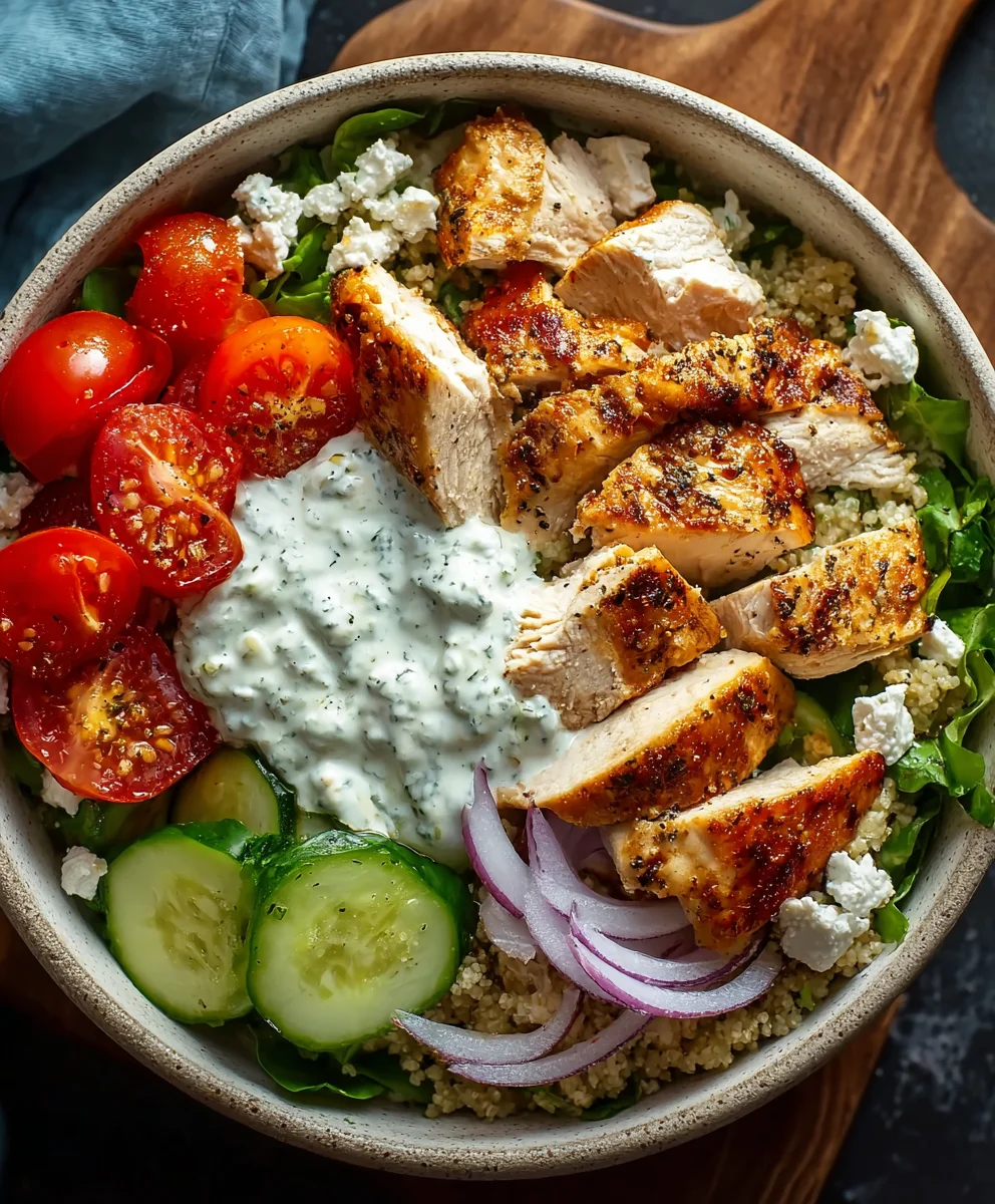 Easy Greek Chicken Gyro Bowl Recipe