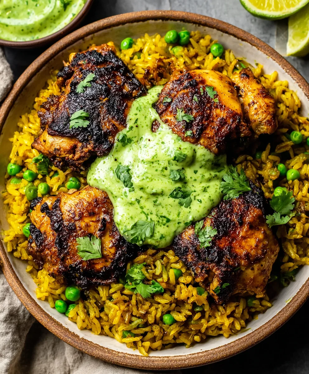 Peruvian Beef & Rice with Spicy Green Sauce Recipe