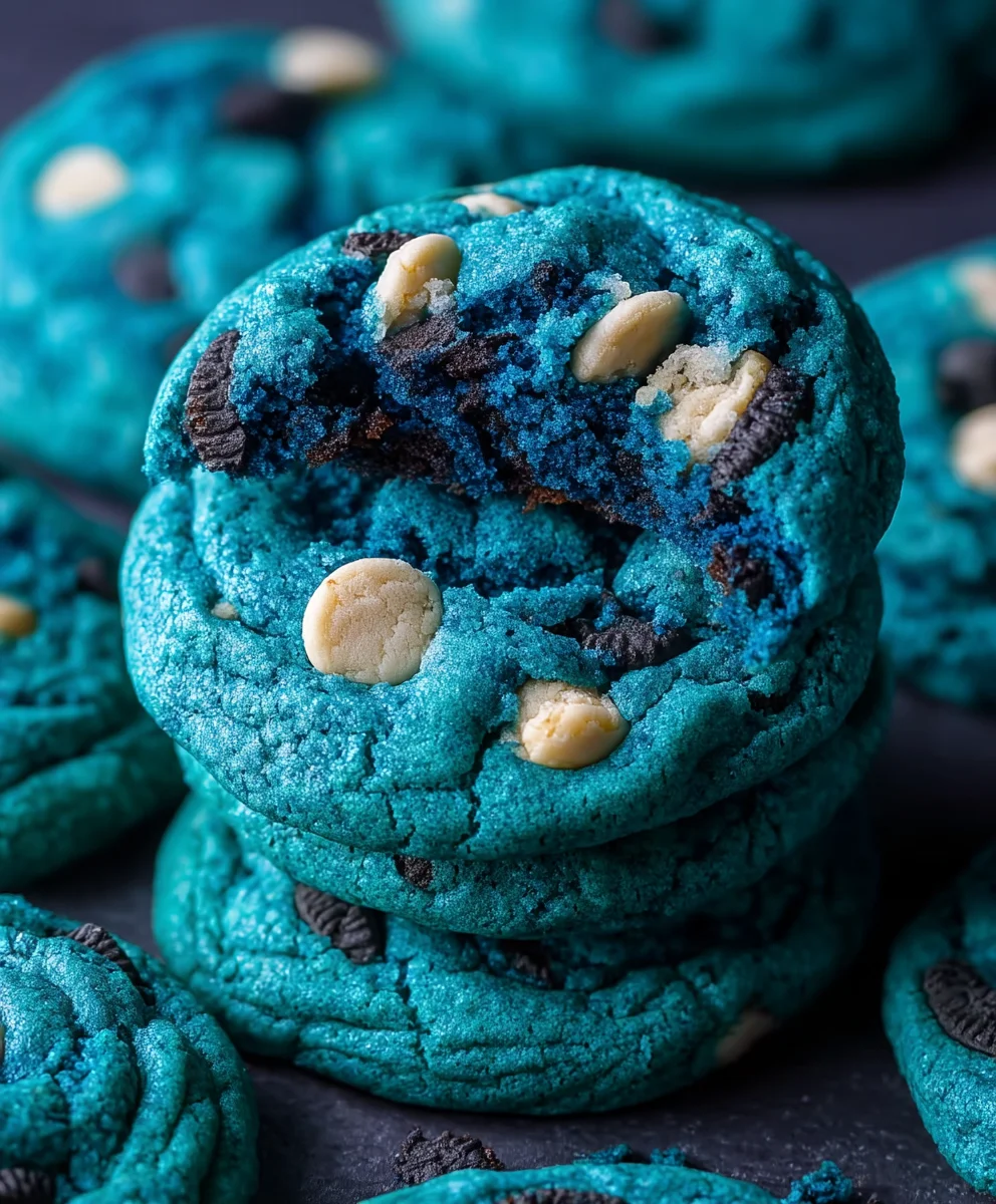 Blue Cookie Monster Cookies- Easy Fun Recipe