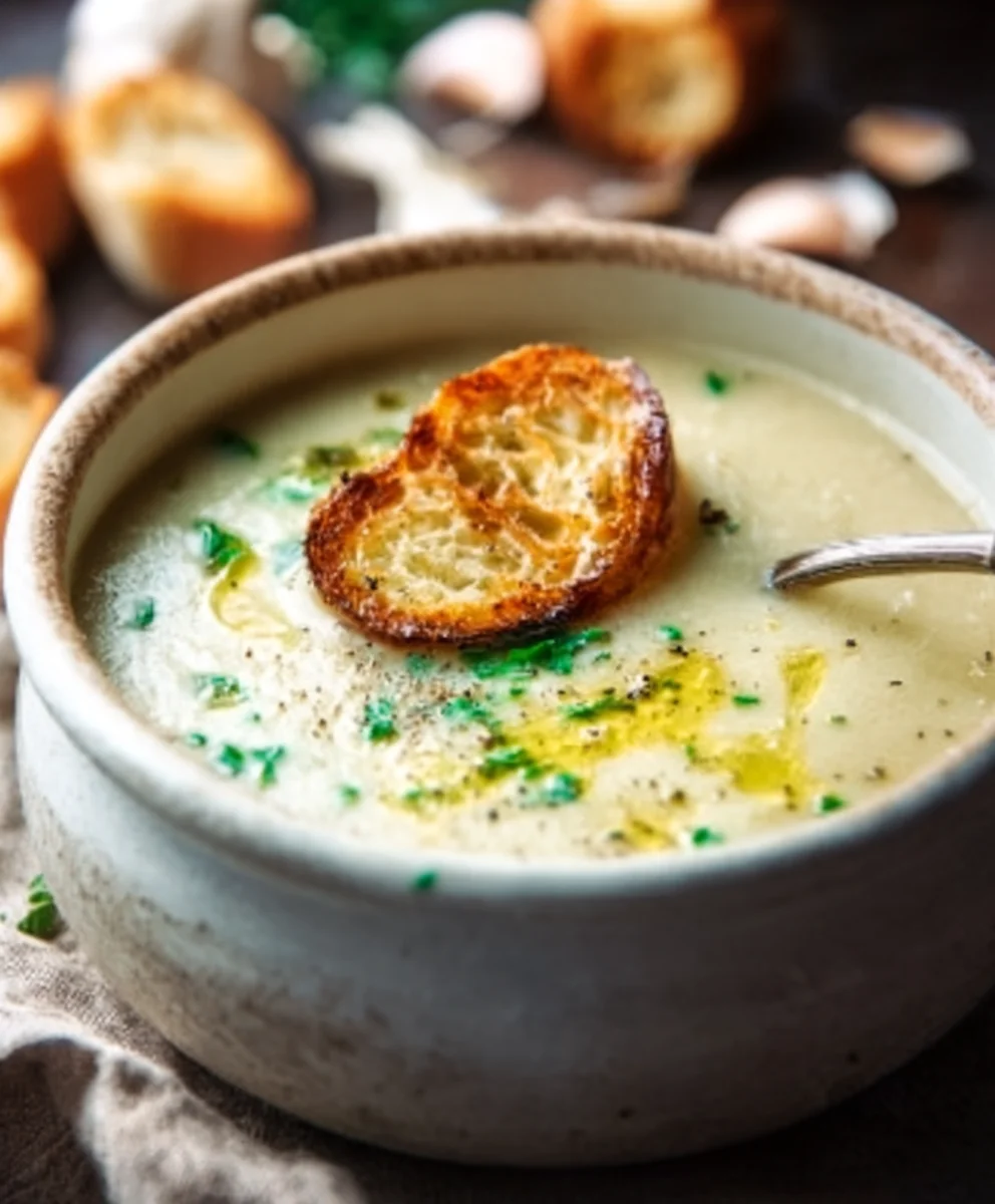 Country French Garlic Soup - Rich Flavorful Recipe