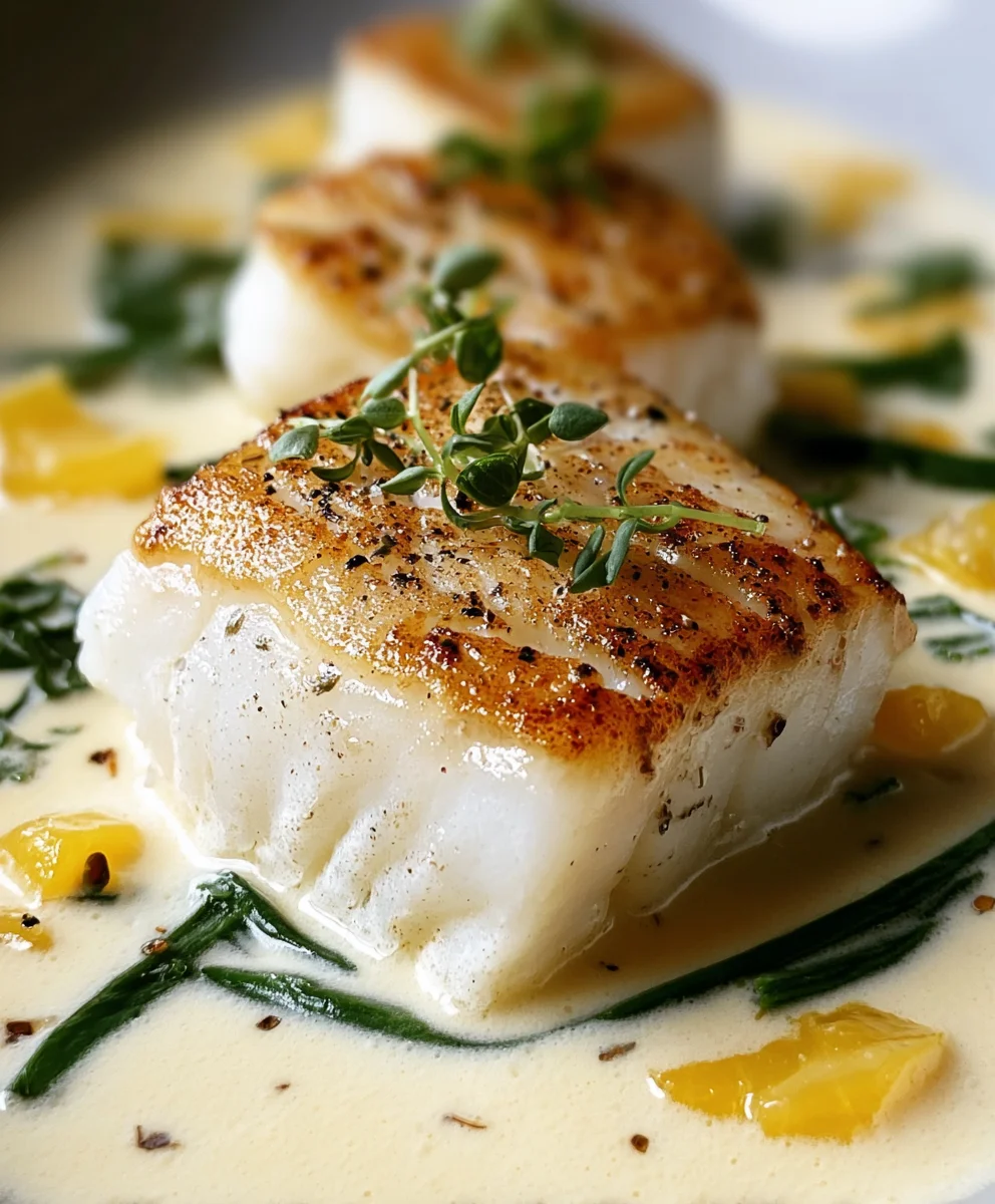 Easy Baked Cod Coconut Lemon Cream Sauce