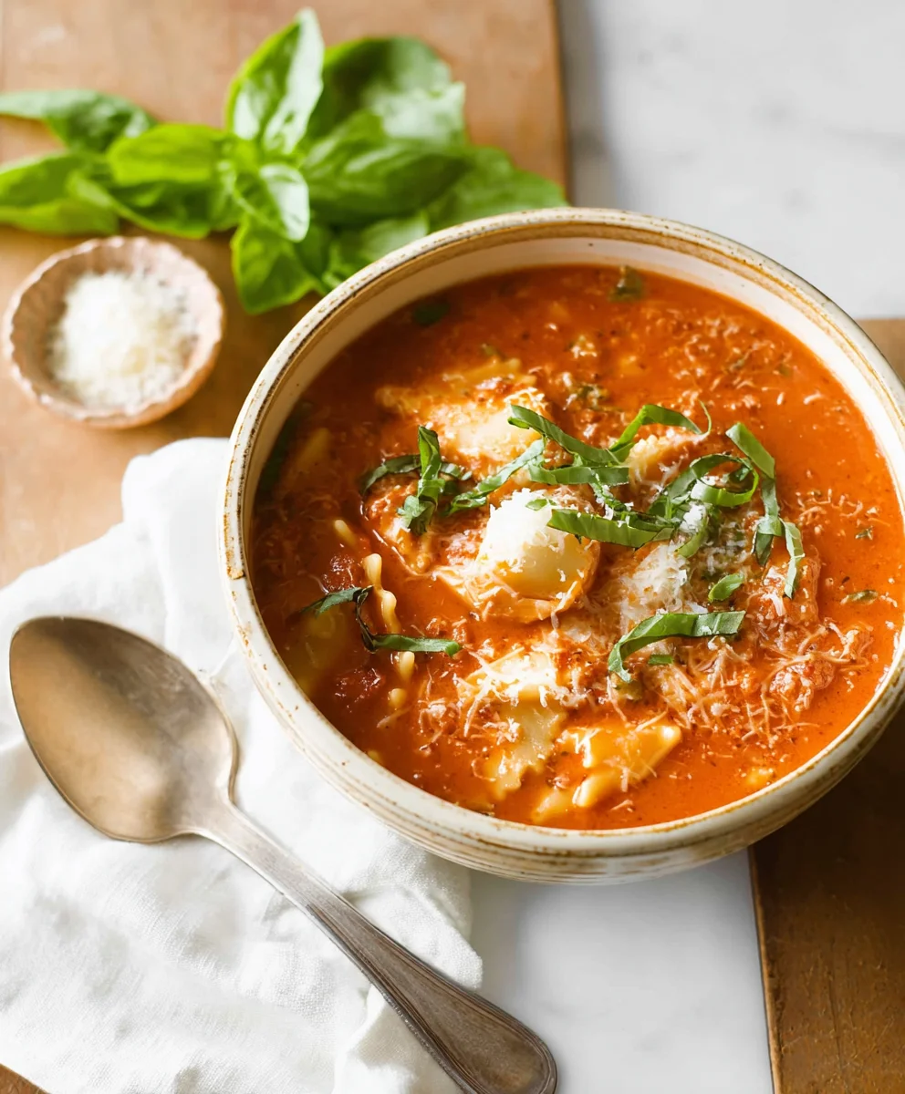 Easy Creamy Beef Lasagna Soup Recipe