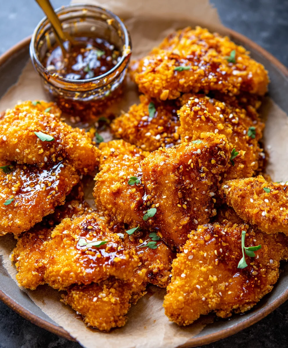 Crunchy Hot Honey Chicken-Crispy Oven Baked Delight