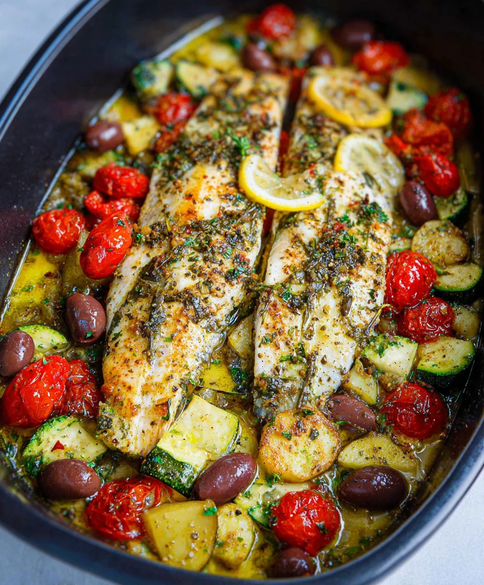 Easy Mediterranean Baked Fish Recipe-Healthy & Delicious