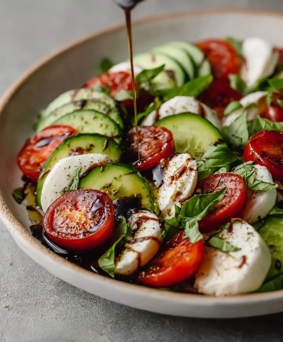 Cucumber Caprese Salad- Fresh & Easy Recipe