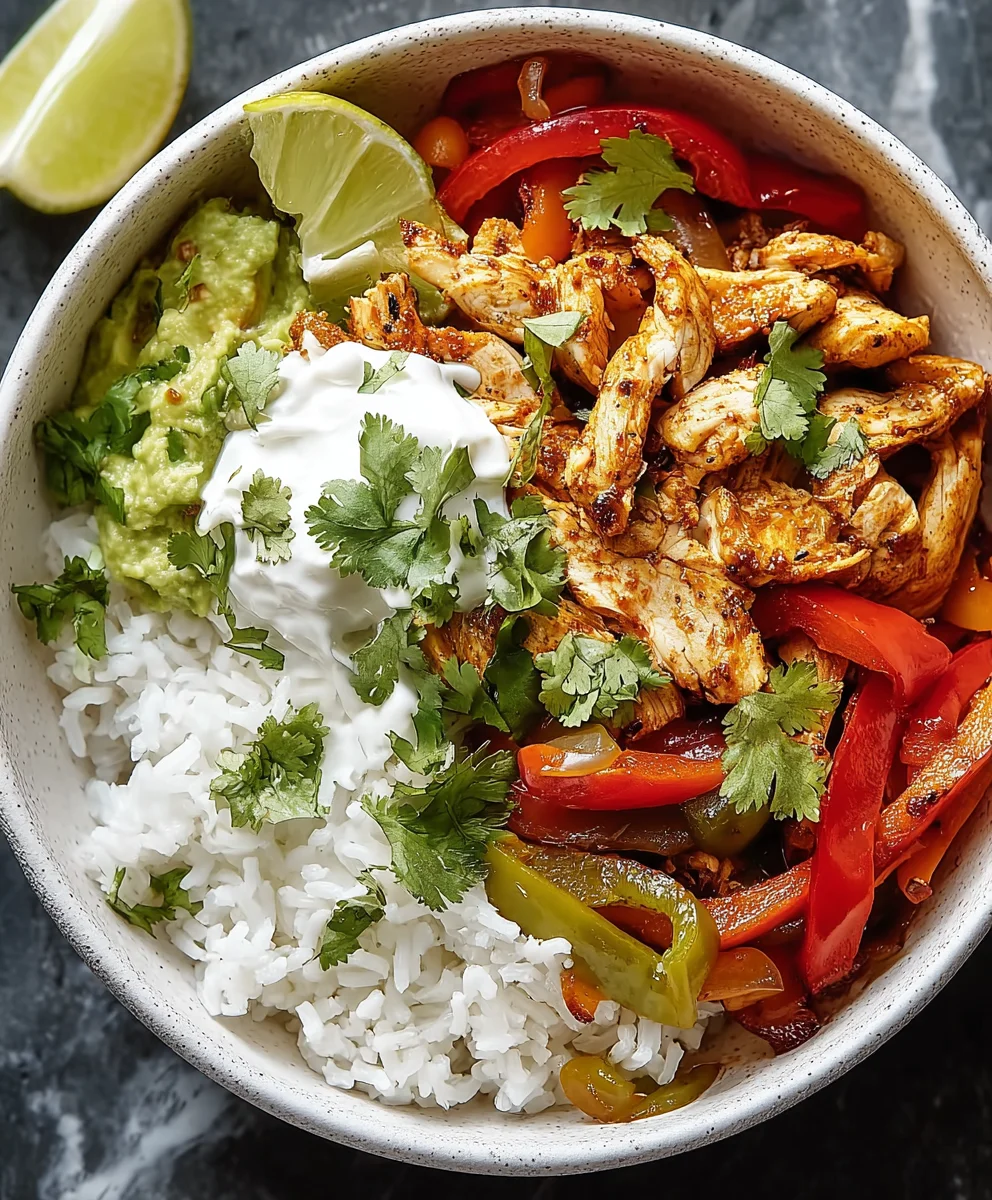 Easy Chicken Fajita Bowl Recipe - Healthy & Delicious