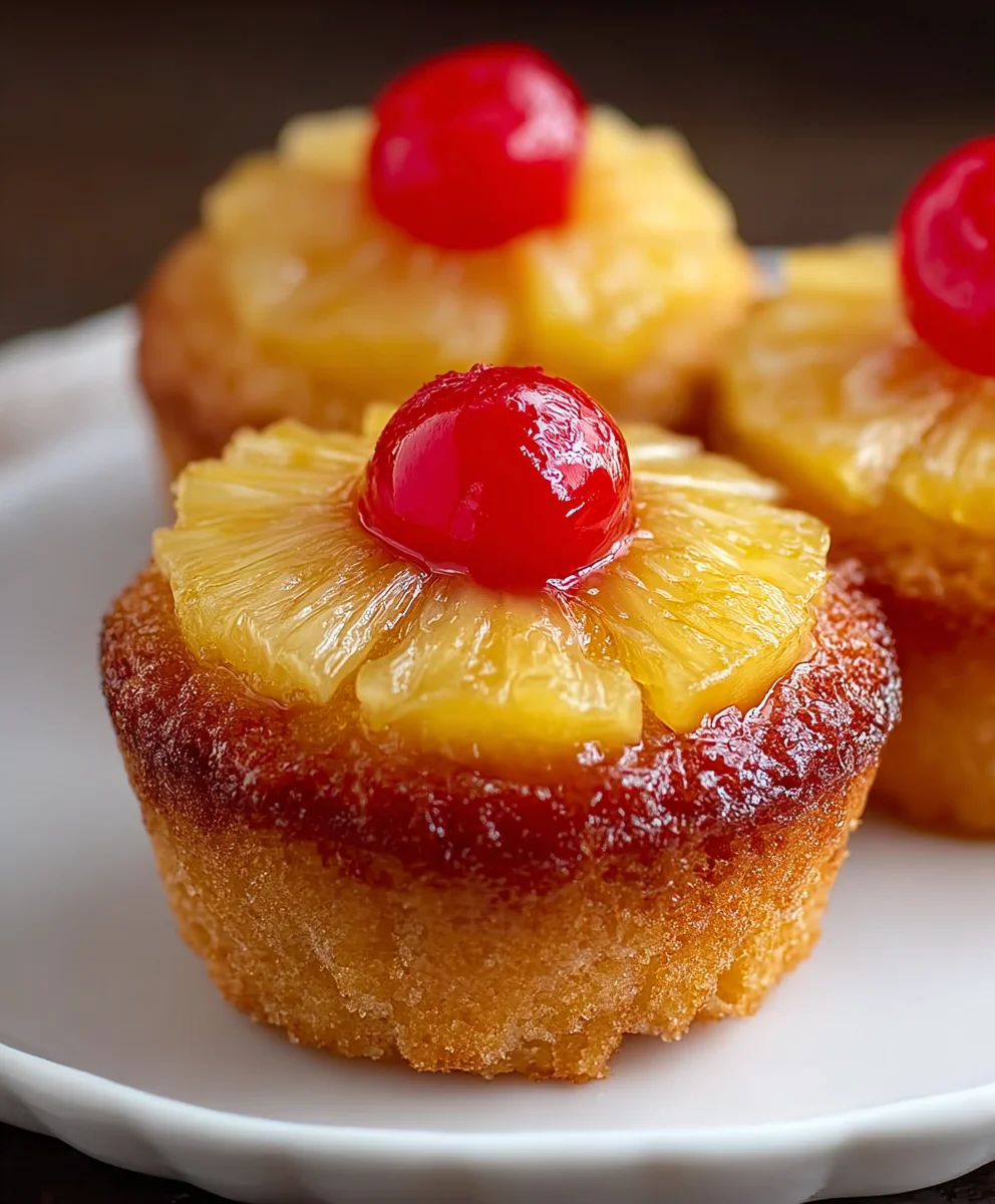 Easy Pineapple Upside Down Cupcakes - Quick Dessert