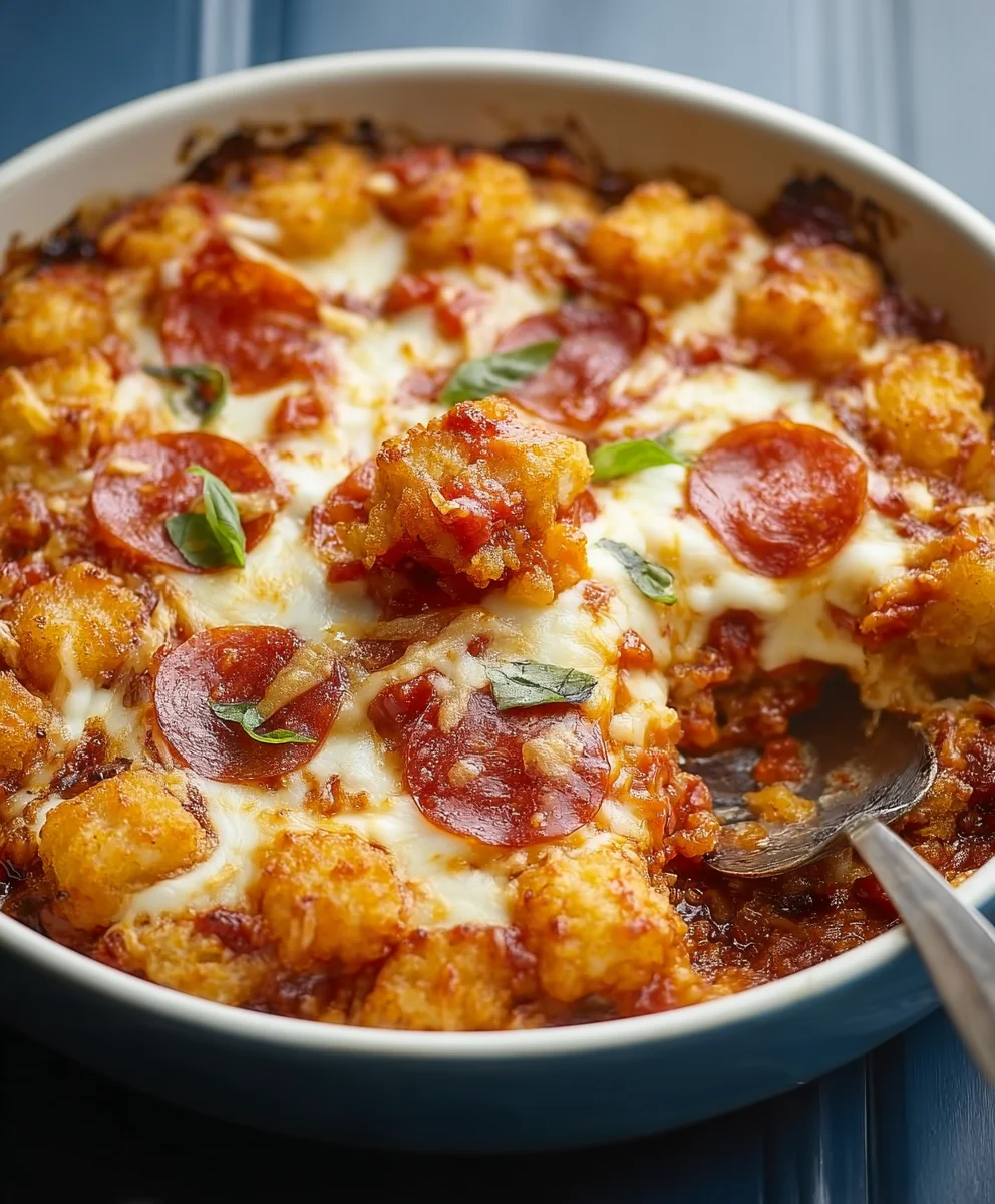 Easy Pizza Tot Casserole Recipe