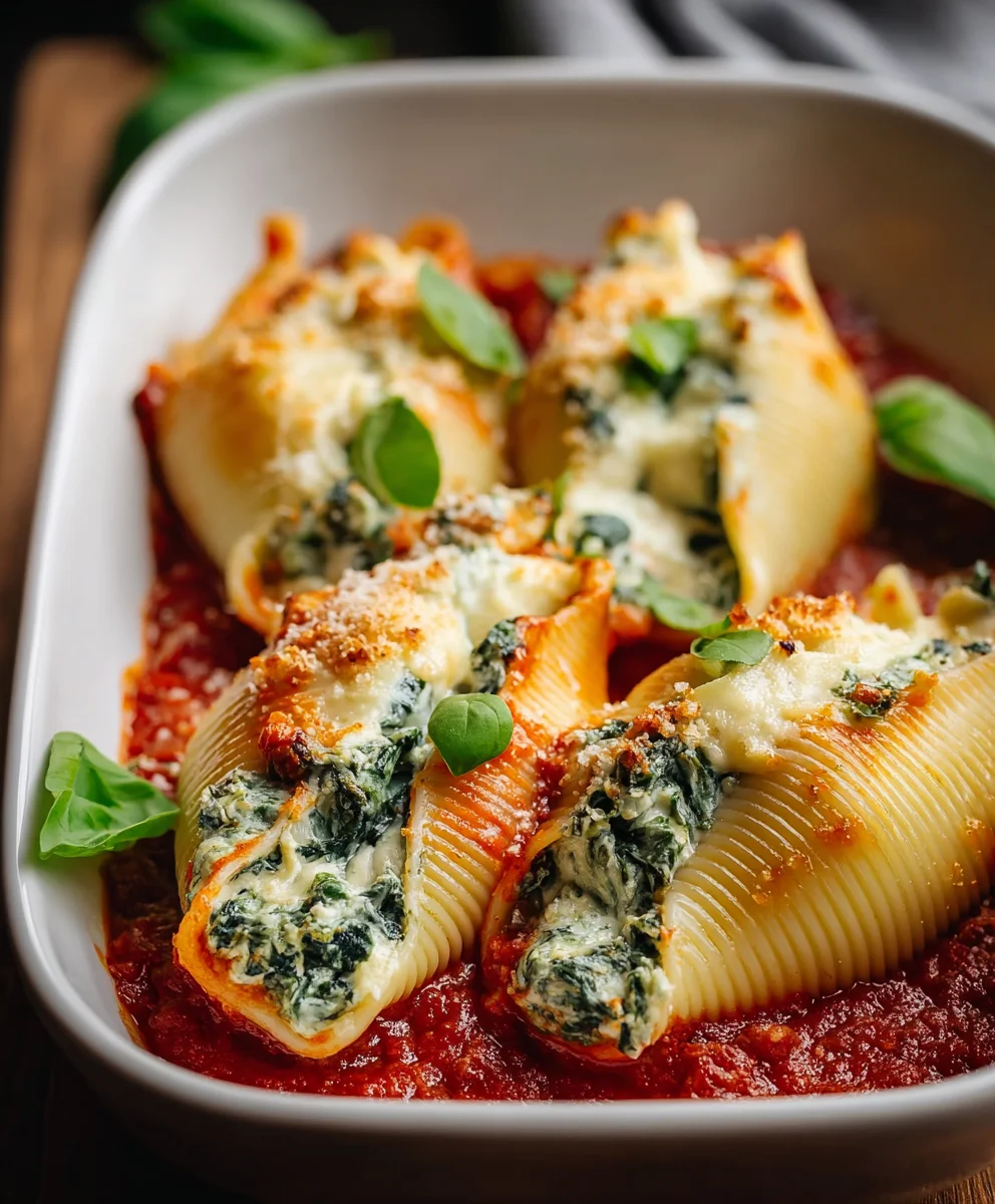 Spinach Ricotta Stuffed Shells Easy Recipe