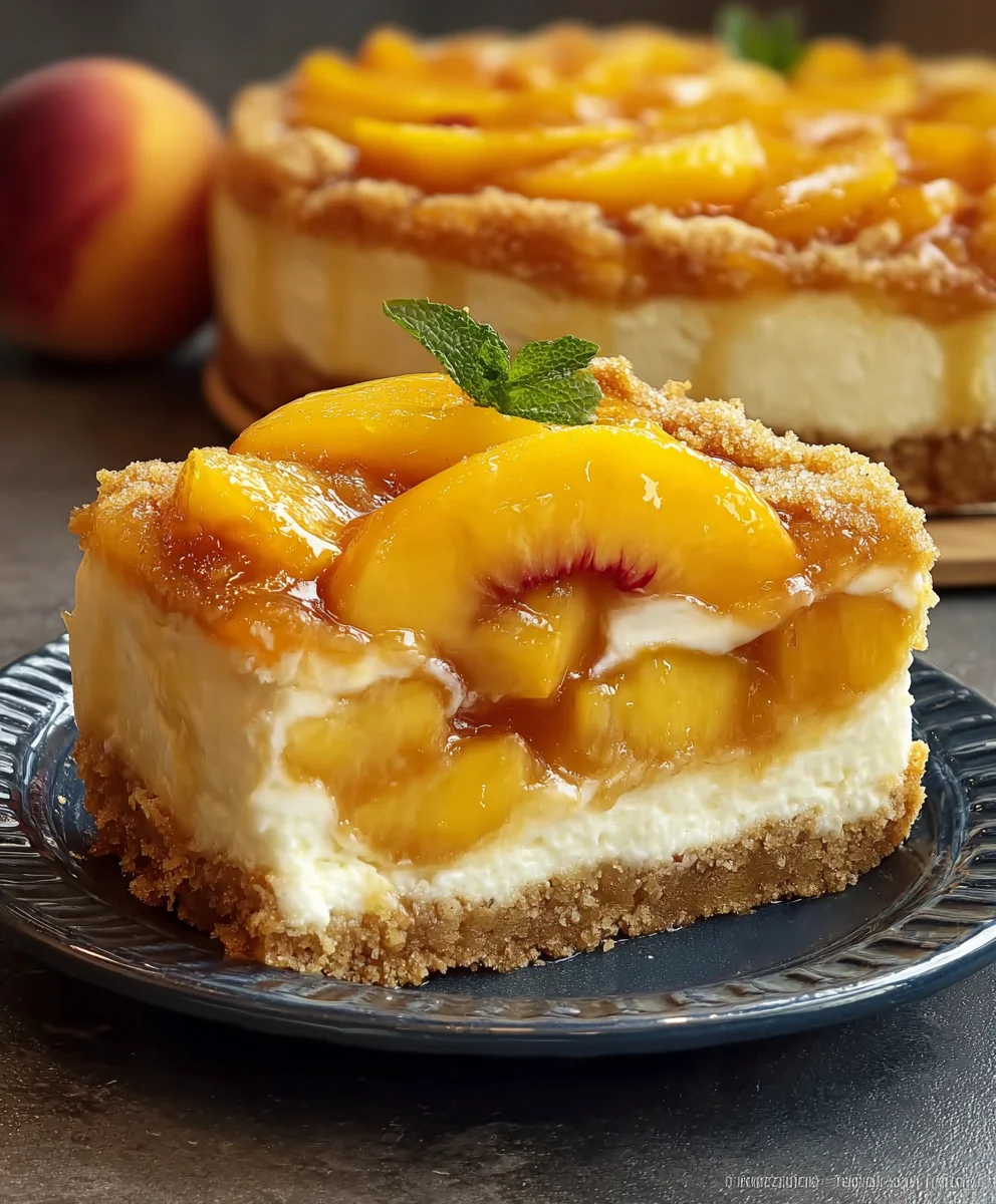 Peach Cobbler Cheesecake Cake-Sweet Dessert Dream
