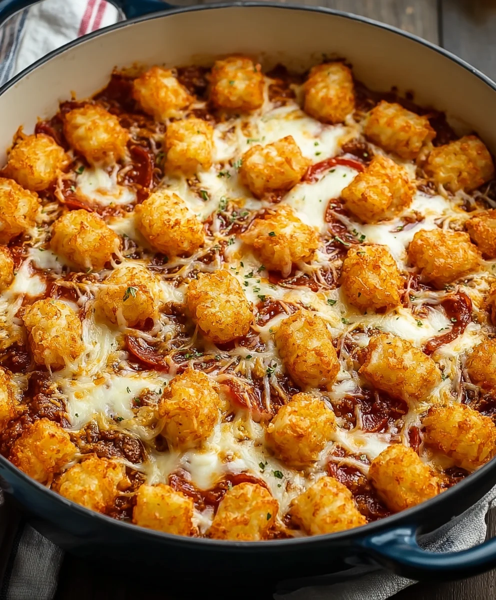Easy Pizza Tot Casserole Recipe