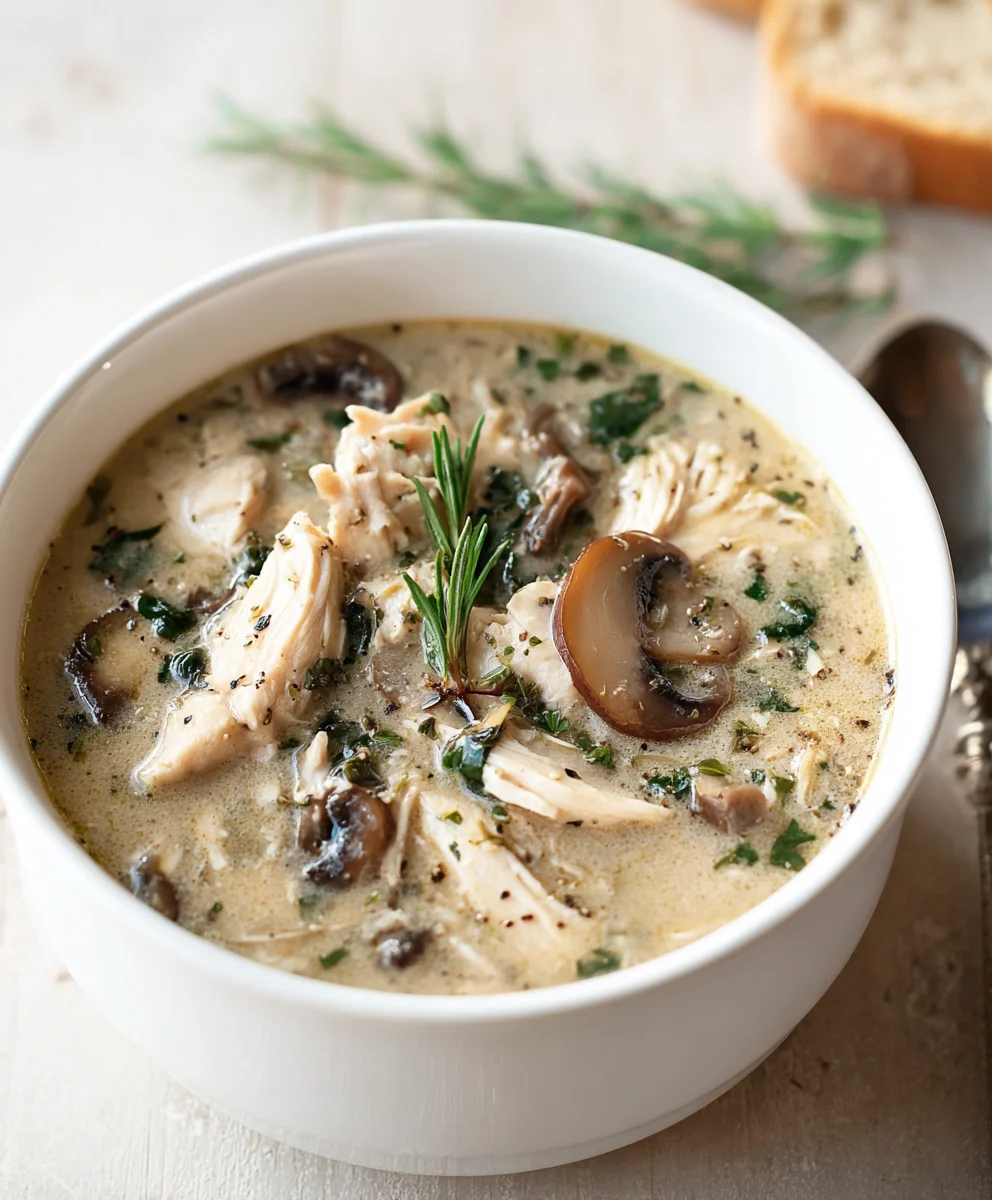 Easy Rotisserie Chicken Mushroom Soup - Quick & Creamy