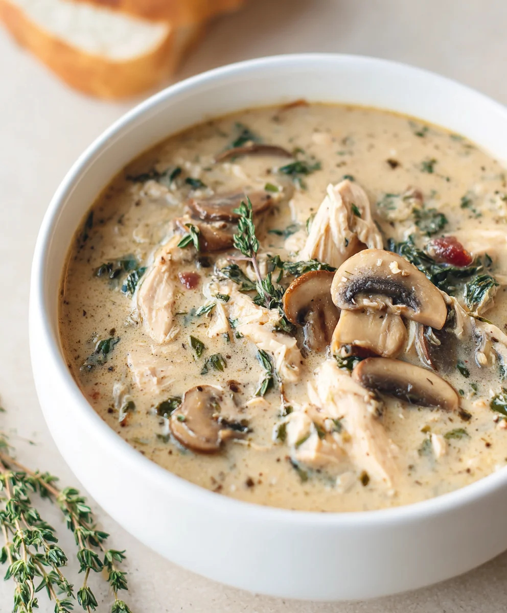 Easy Rotisserie Chicken Mushroom Soup - Quick & Creamy