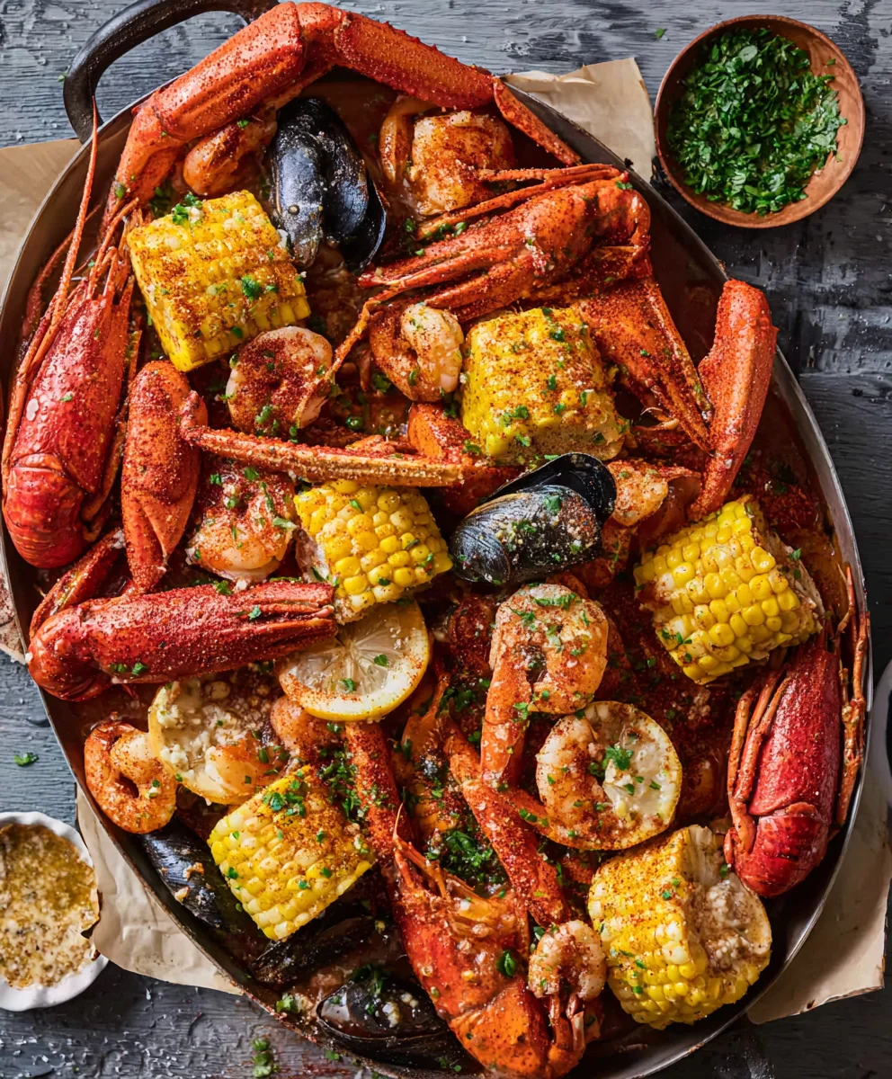 Spicy Cajun Seafood Boil - Homemade Garlic Butter Recipe