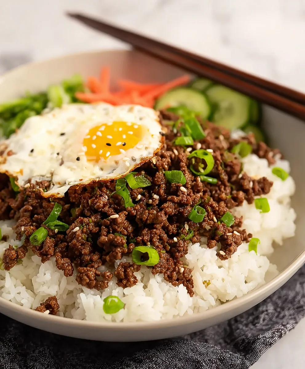 Quick Korean Ground Beef Bowl Recipe