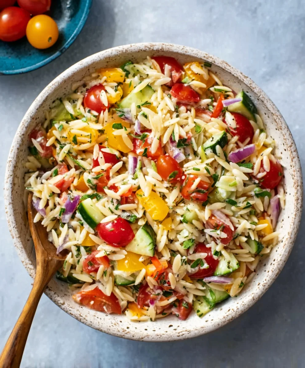 Vibrant Rainbow Orzo Salad - Easy & Delicious Recipe