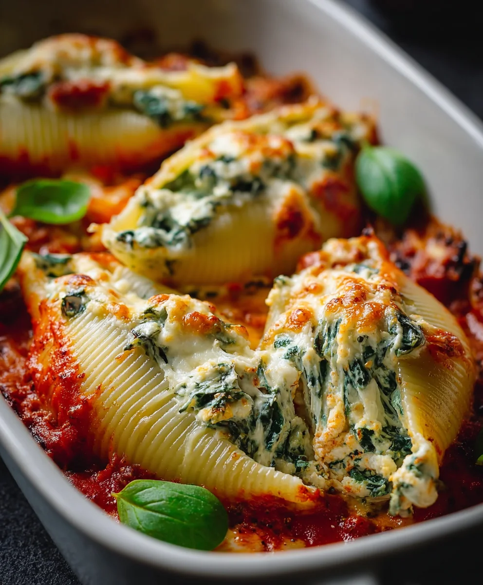 Spinach Ricotta Stuffed Shells Easy Dinner Recipe