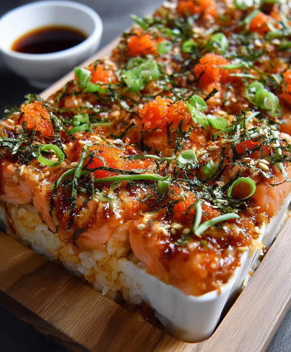 Spicy Salmon Sushi Bake-Easy Salmon Dinner Recipe